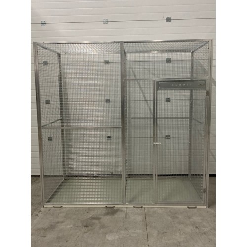 volière 2m/1m/2m avec tiroirs de fond
