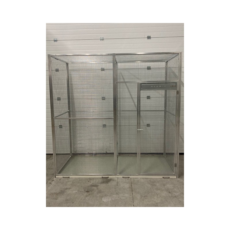 volière 2m/1m/2m avec tiroirs de fond