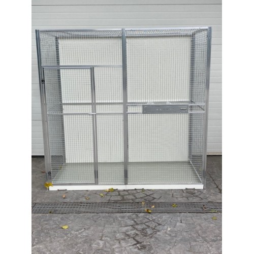 volière 2m/1m/2m avec tiroirs de fond et arrière fermé