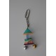 pendentif acrylique anneaux ondulés et grelots