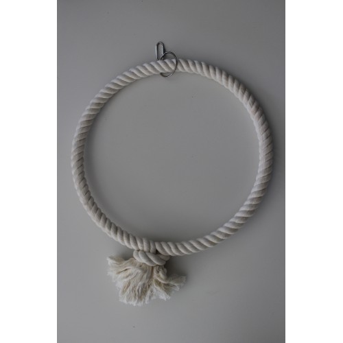 Pendentif anneau corde coton 35cm