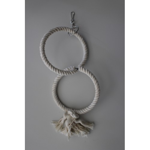 pendentif corde double anneaux diamètre 14 cm