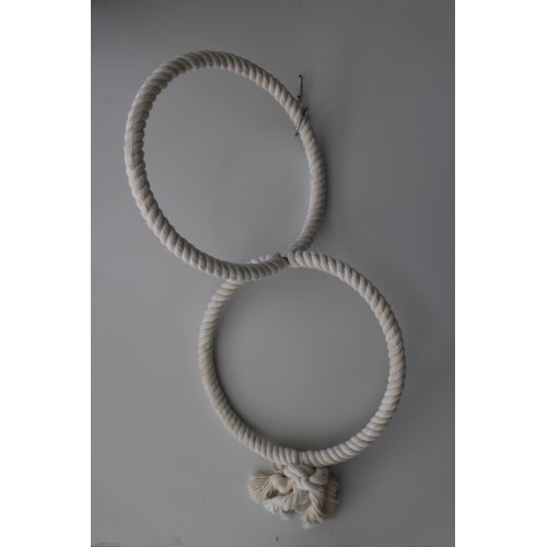 pendentif double anneaux corde diamètre 24cm
