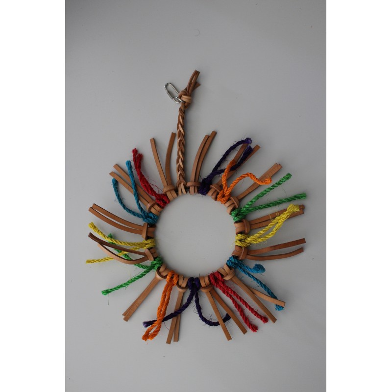 pendentif soleil cuir grand modèle