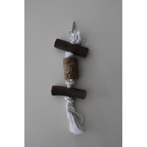 Pendentif corde noeuds et bois petit modèle