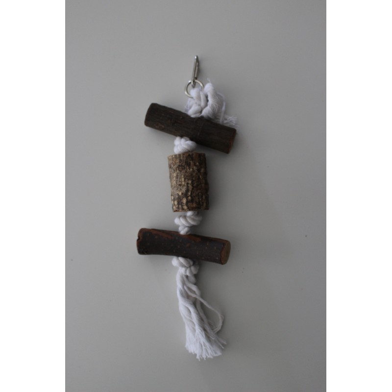 Pendentif corde noeuds et bois petit modèle