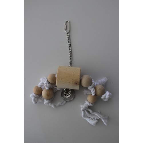 Pendentif corde cylindre bois